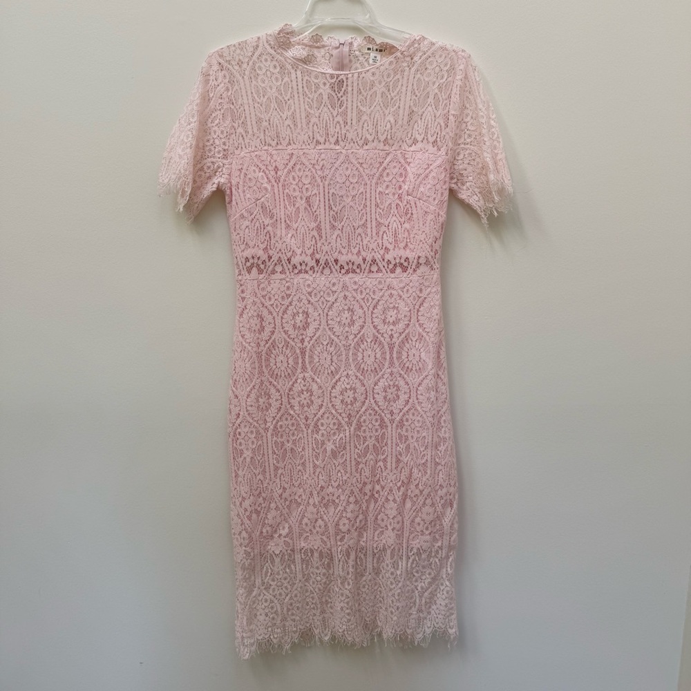 Elegant Pink Lace Dress - Picture 4 of 6
